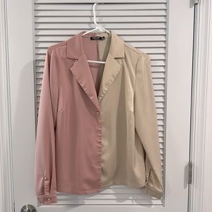 Two-toned blouse (pink and champagne color)